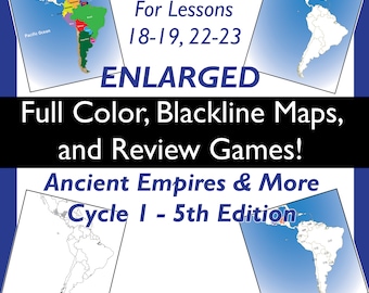 Enlarged Maps & Games - Lessons 18-19 and 22-23 - Goes with Ancient Empires and More and also Classical Conversations Cycle 1-5thEdition