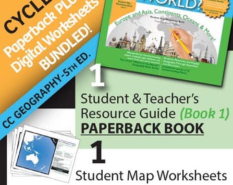 Where in the World? EuropeAsia, Continents, Oceans, and More! Geography-Paperback + Digital Worksheet BUNDLE-CC Geography 5thEd-Cyc2-ShipFre