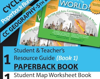 Where in the World? Europe and Asia, Continents, Oceans, and More! Geography-Paperback Book BUNDLE- Bks 1&2-CC Geography 5thEd-Cyc2-ShipFree