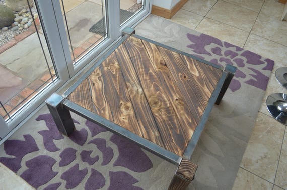 Handcrafted Wood And Steel Coffee Table Etsy
