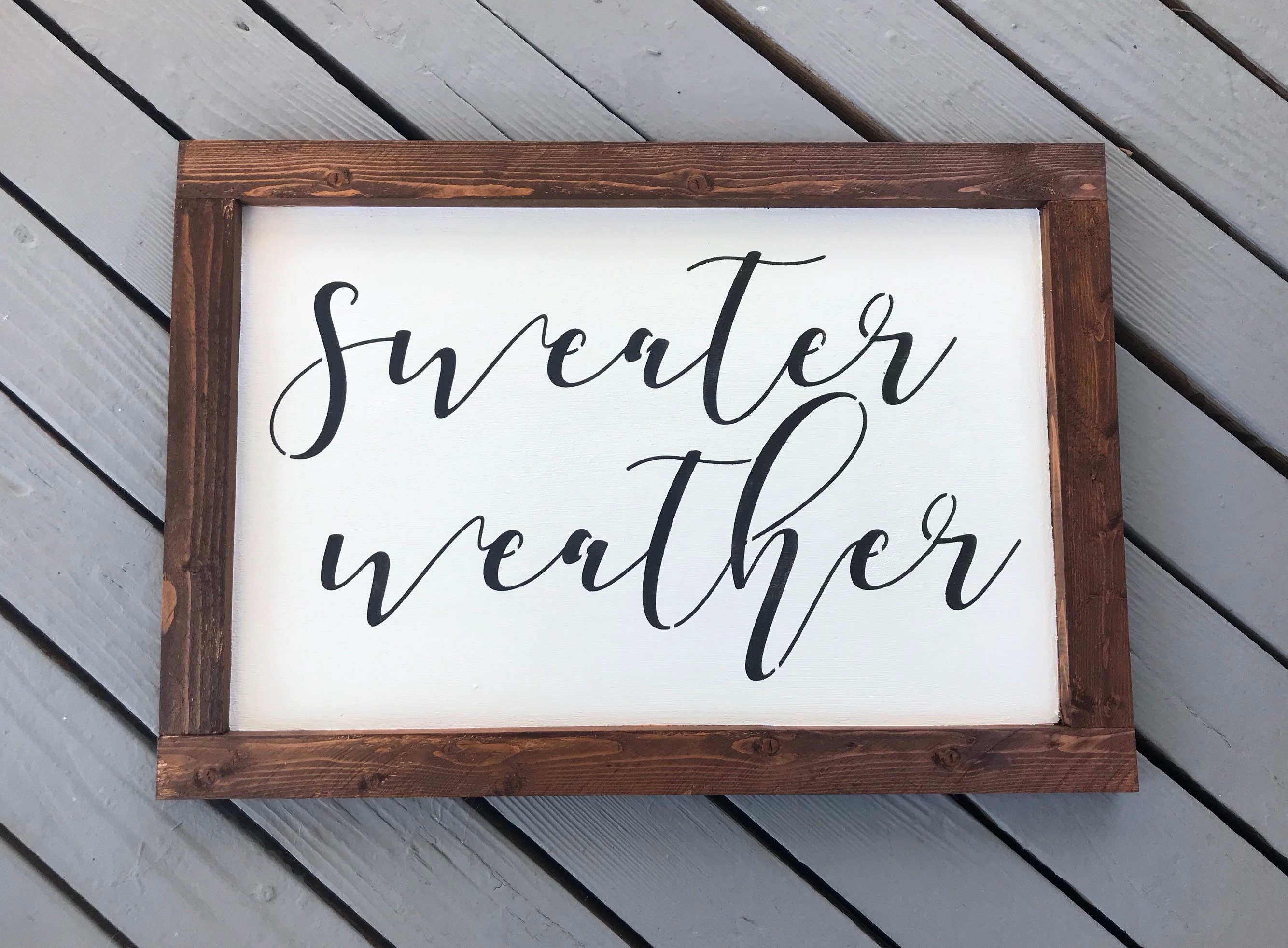 Sweater Weather wood sign | Etsy