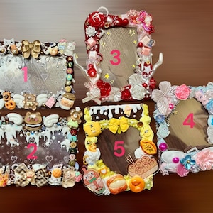 Kawaii Decoden Toploader Frame | Handmade Photocard Holder for K-Pop | Trading Card Display | Instax Mini Frame | Cute Desk Décor Gift