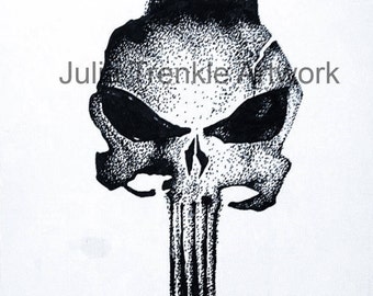 Punisher Skull Drawing - Etsy