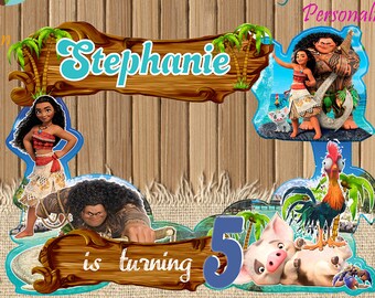 Moana Photo Booth / Moana Party / Birthday Backdrops / Moana Birthday Photo Booths / Moana Birthday / Moana Selfie Frame / Digital File