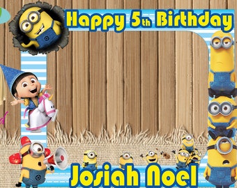 Minion Photo Booth / Minion Birthday / Birthday Backdrops / Birthday Photo Booths / Minions / Minion party / Minion Selfie Frame / Photocall