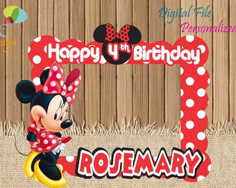 Red Minnie Mouse Photo Booth / Minnie Party / Birthday Backdrop / Birthday Photo Booths / Micky mouse / Minnie Mouse Birthday / Selfie Frame