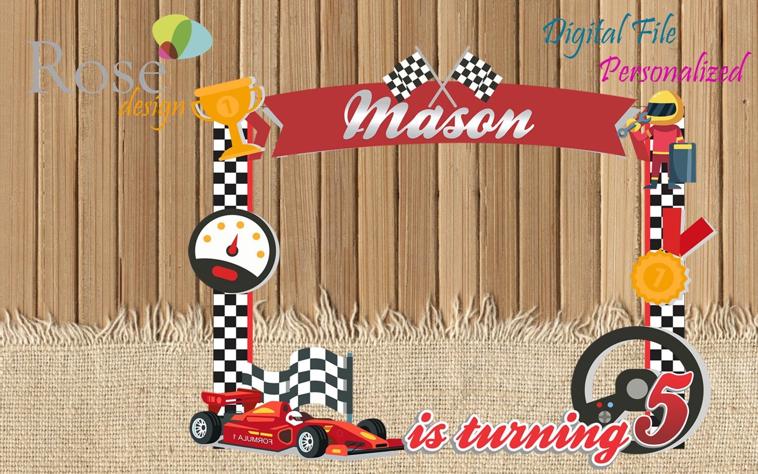 Race Car Photo Booth / Race Car Birthday / Birthday Photo Etsy