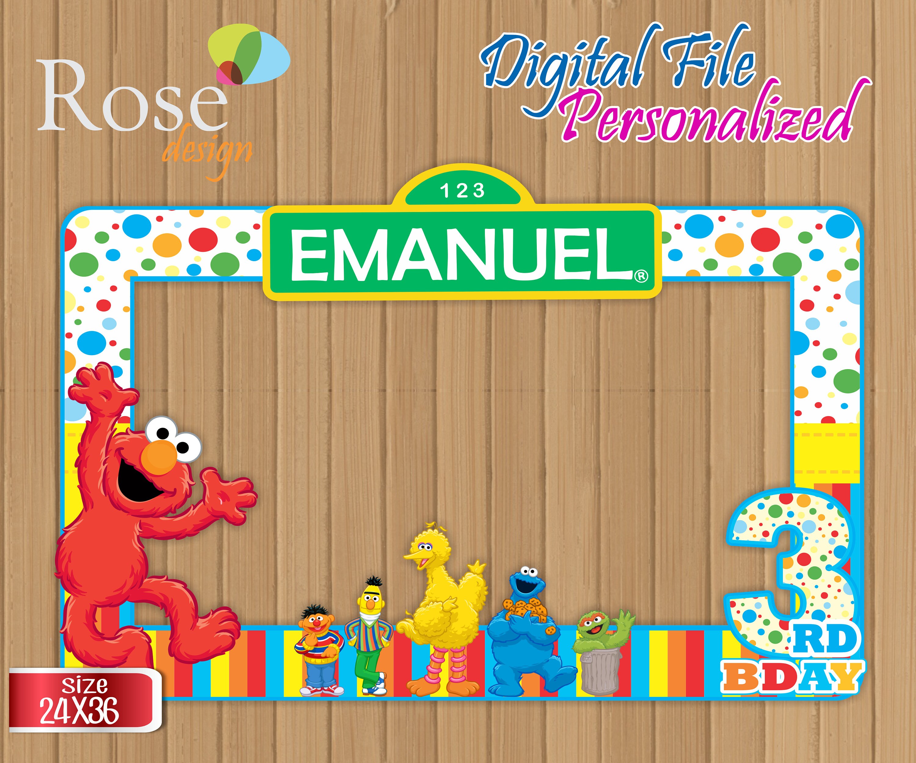 Elmo Picture Frame Party Ideas Digital Sesame Street Photo Booth Frame Party