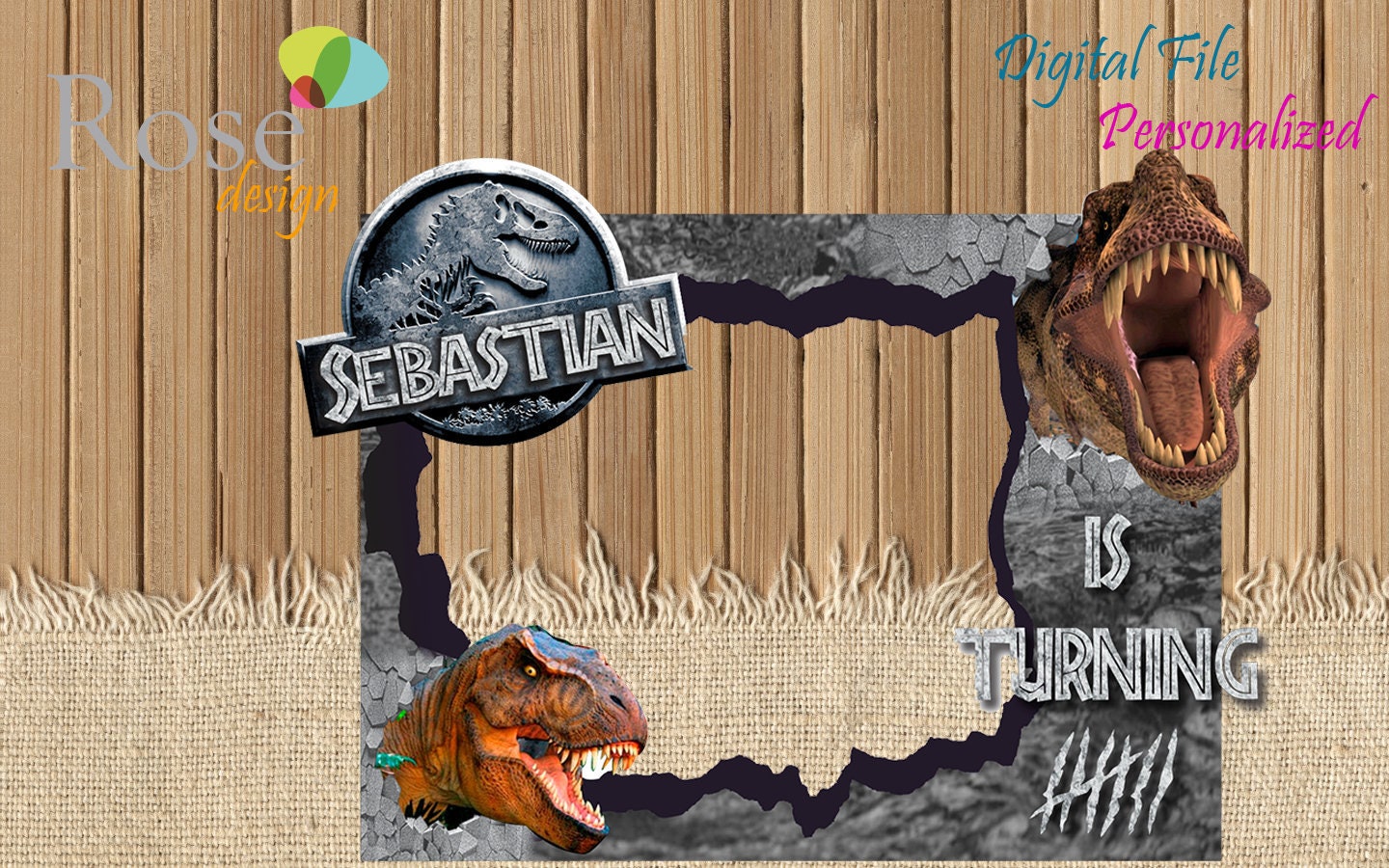 Jurassic world Photo Booth frame / Jurassic world Birthday / Etsy