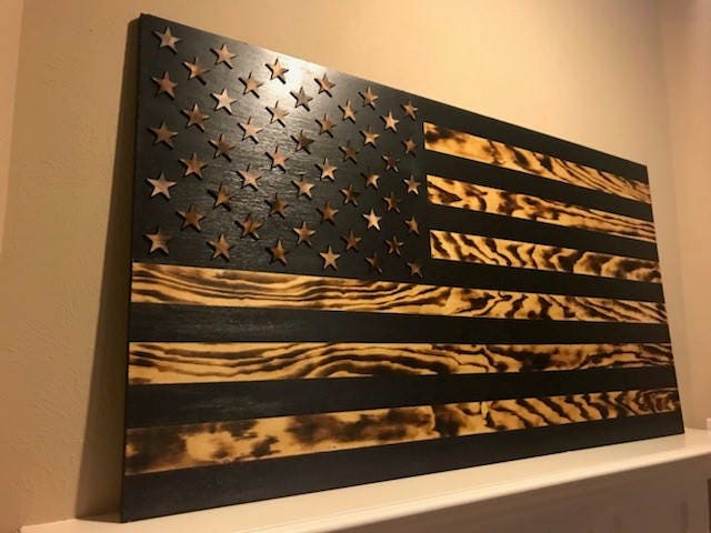 Customizable American Wood Flag, Rustic Wood Flag, Rustic Home Decor