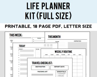 Basic Planner Kit (letter size) (18+ pages)