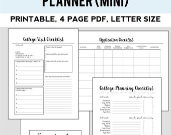 college application planner 15 page printable etsy