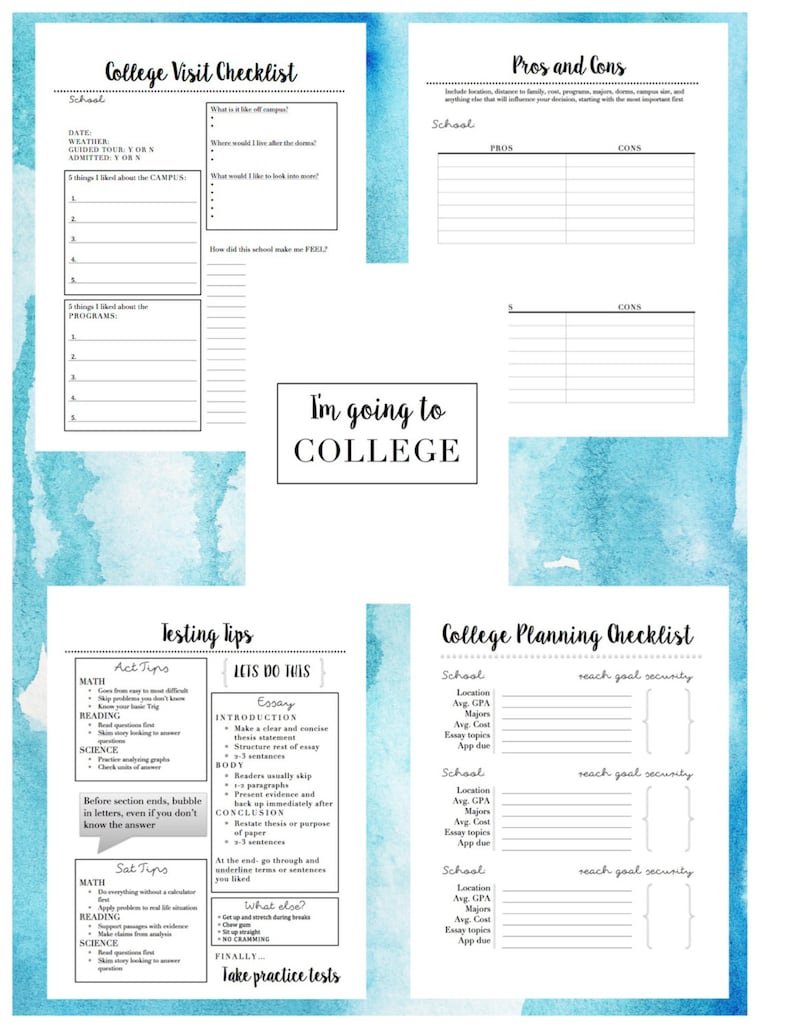 Faculty Software package Planner (15+ web page printable) graphic regarding Printable College Application Checklist referred to as University Program Planner (15+ site printable)