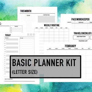 Basic Planner Kit (letter Size) (18+ Pages) - Etsy