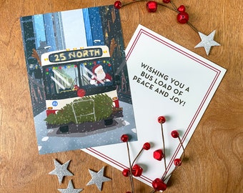 Santa&#39;s Christmas Bus - Postcard