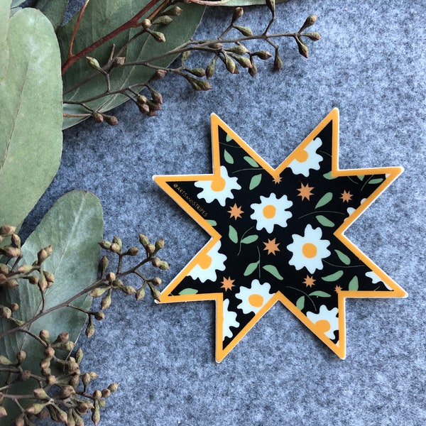 Floral Quilt Star - Sticker