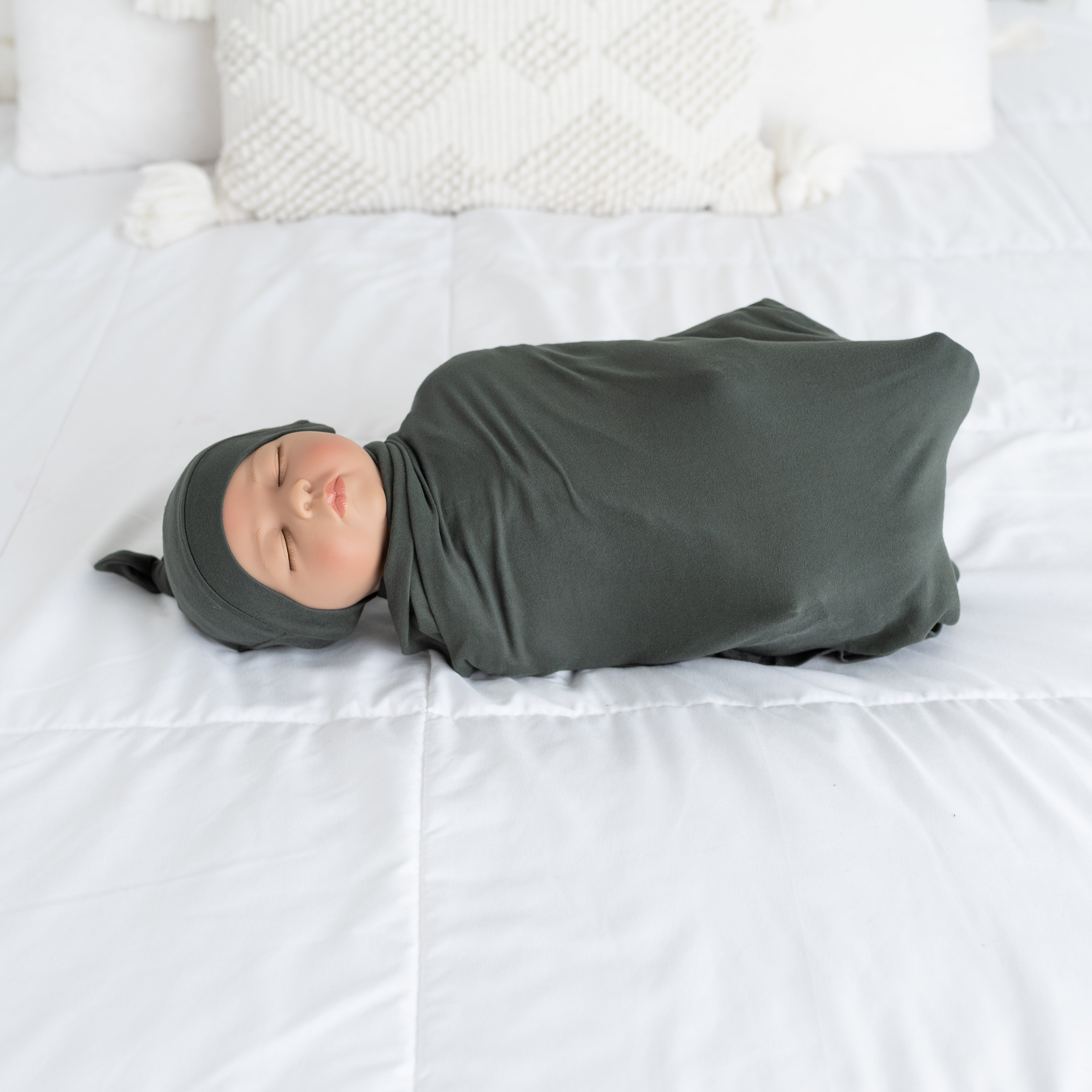 Green Swaddle Set Green Swaddle Blanket Olive Swaddle Green Etsy UK