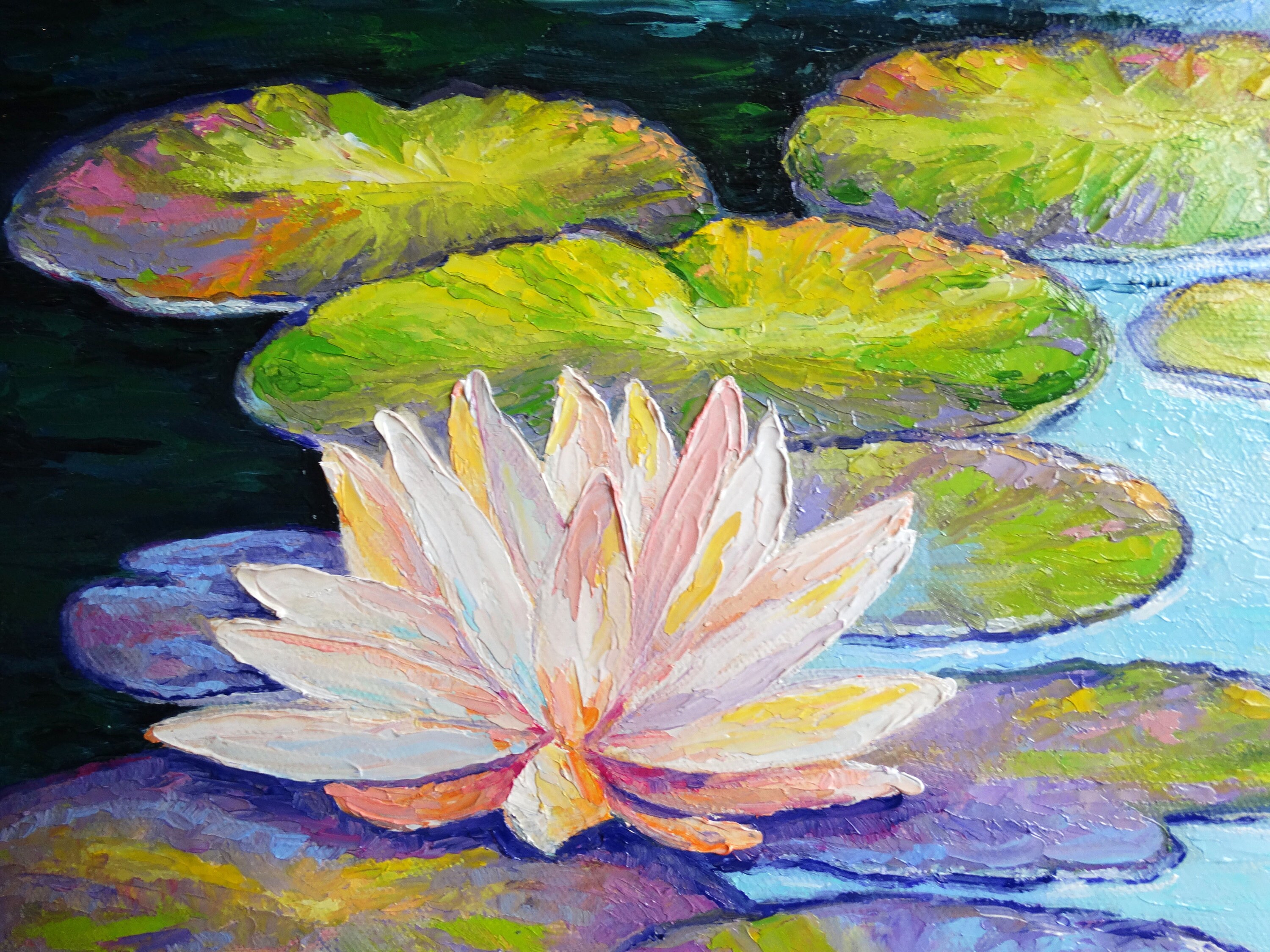LotusMalerei Claude SeerosenMalerei Teich Wandkunst Etsy