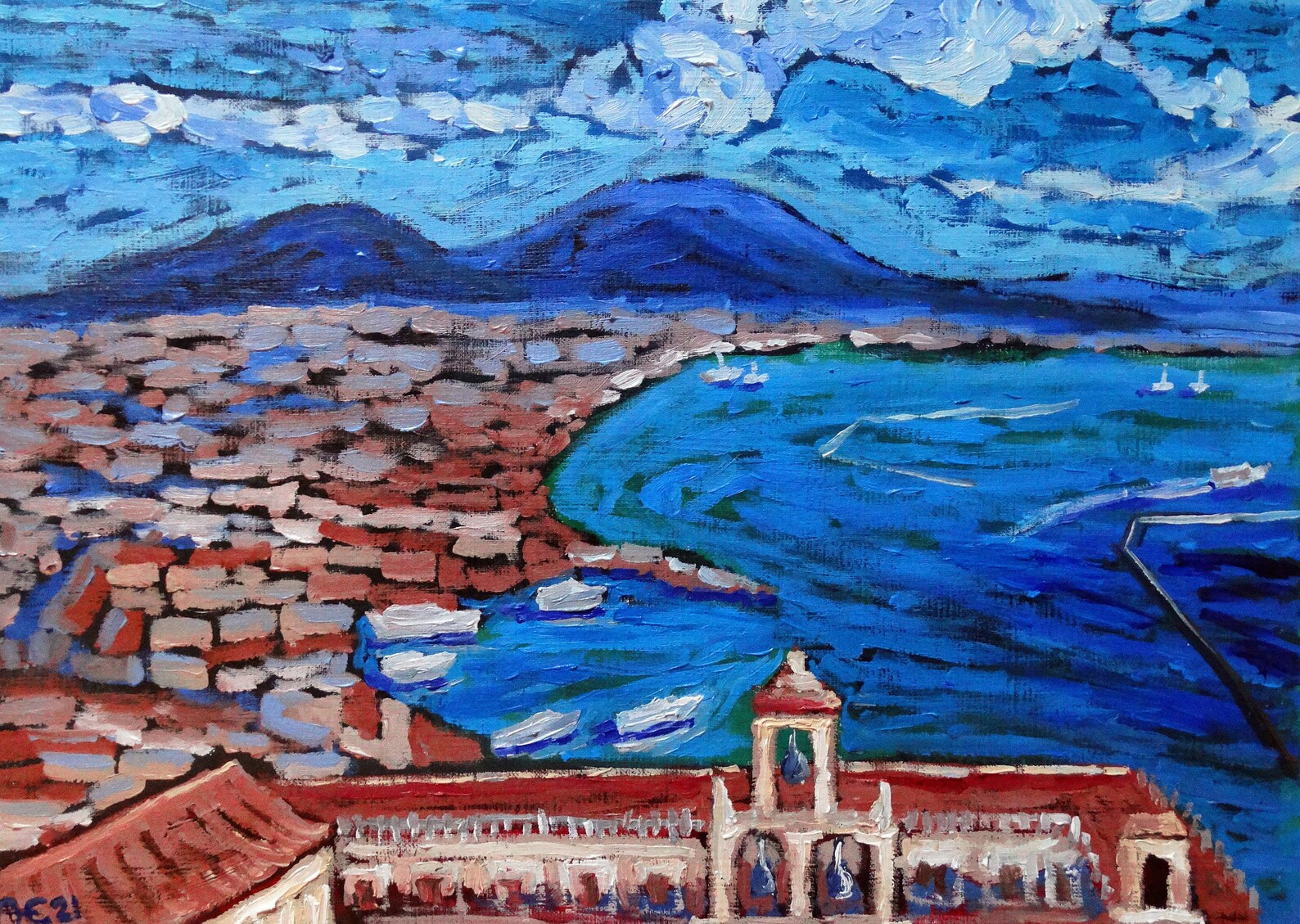 Naples Painting Italy Wall Art Original Oil Painting Napoli Etsy