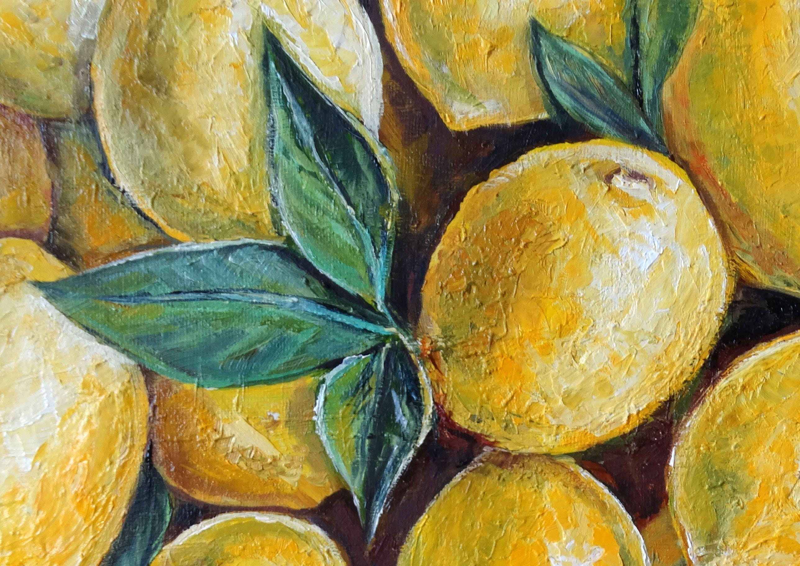 Sorrento Lemon Painting on Canvas Lemon Kitchen Wall Art Etsy