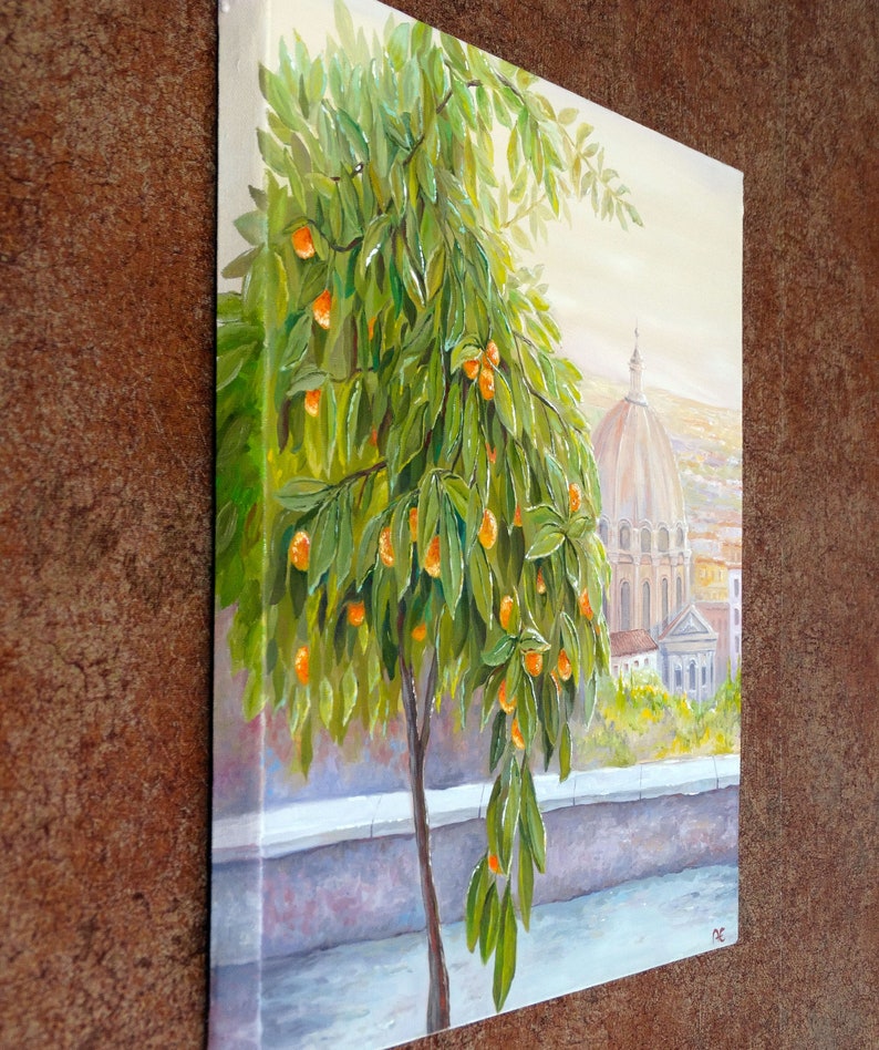 Giardino Degli Aranci Orange Garden Rome Italy Painting Original Artwork Rome Wall Art