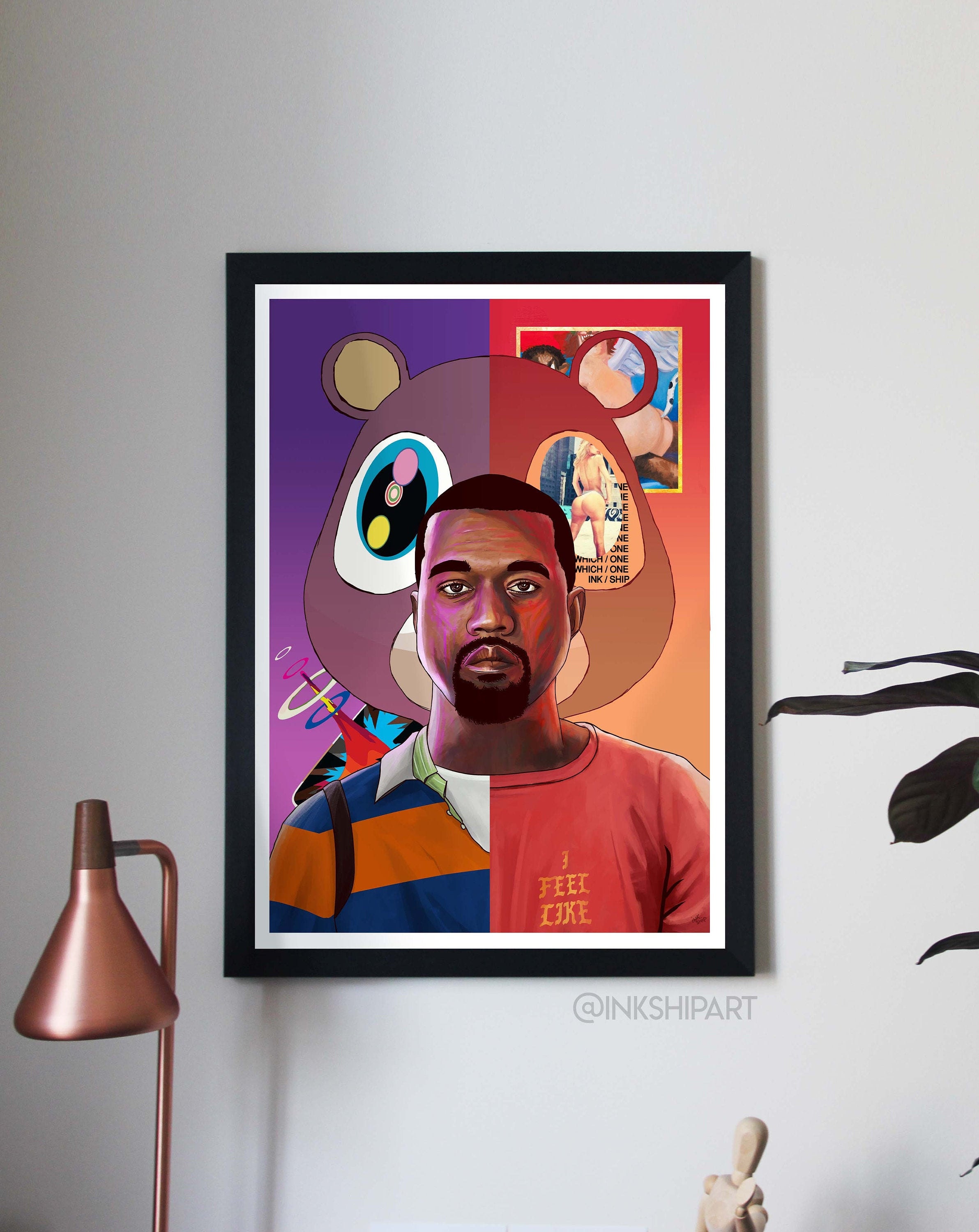 Kanye West Poster, Evolution, Hip Hop Music Art Print, A1, A2, Large,…