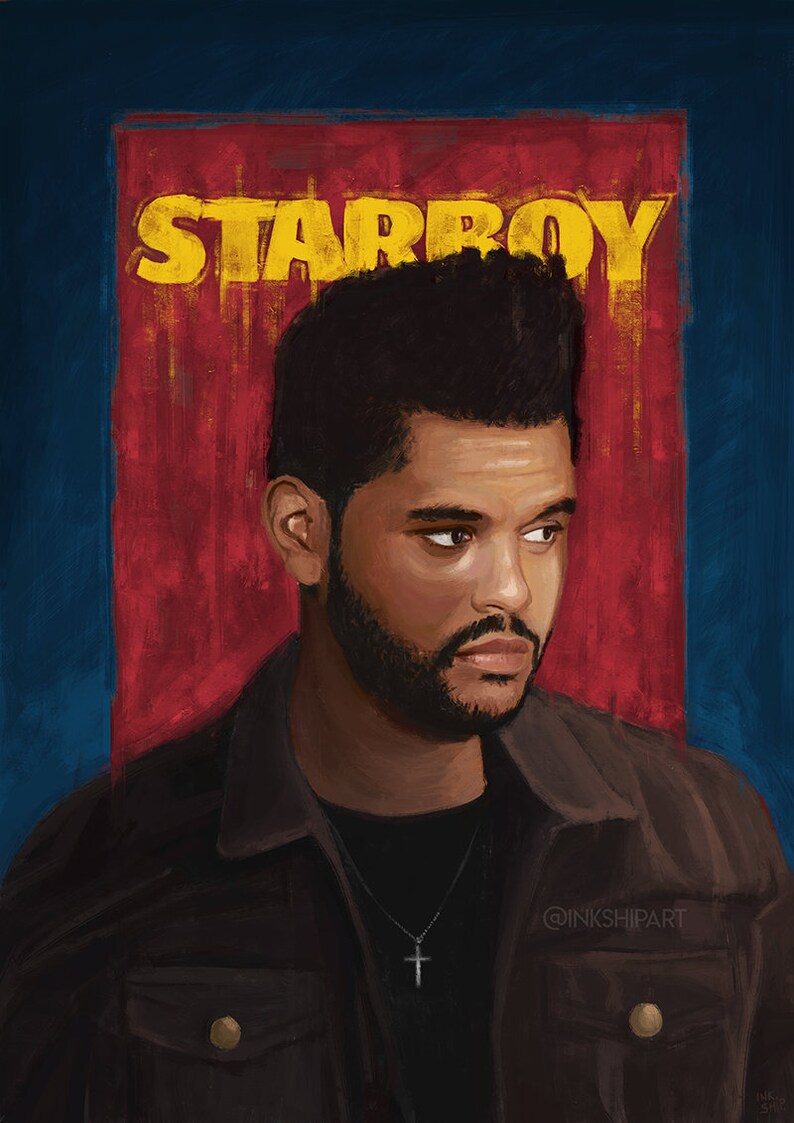 The Weeknd Poster Starboy Album Art The Weeknd Art Print Etsy