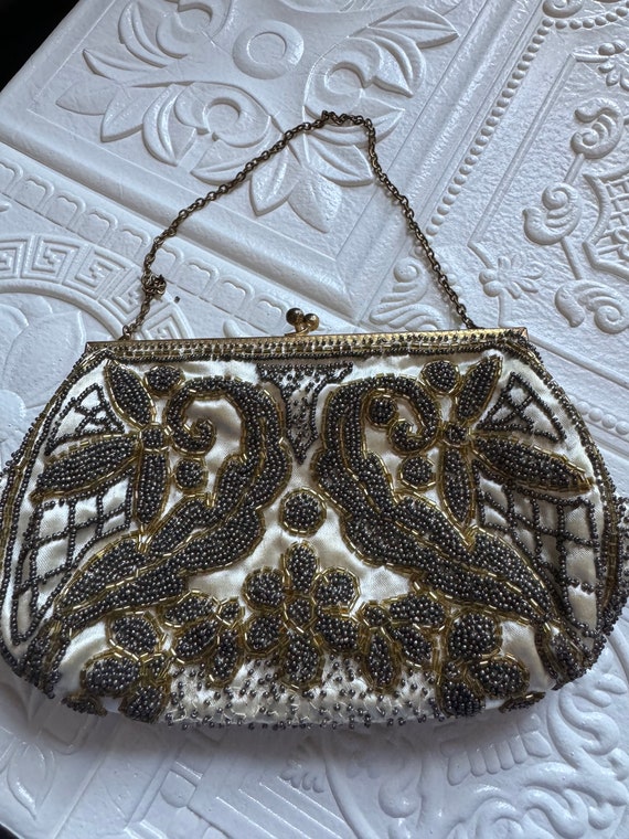 Small Beaded French Antique Clutch