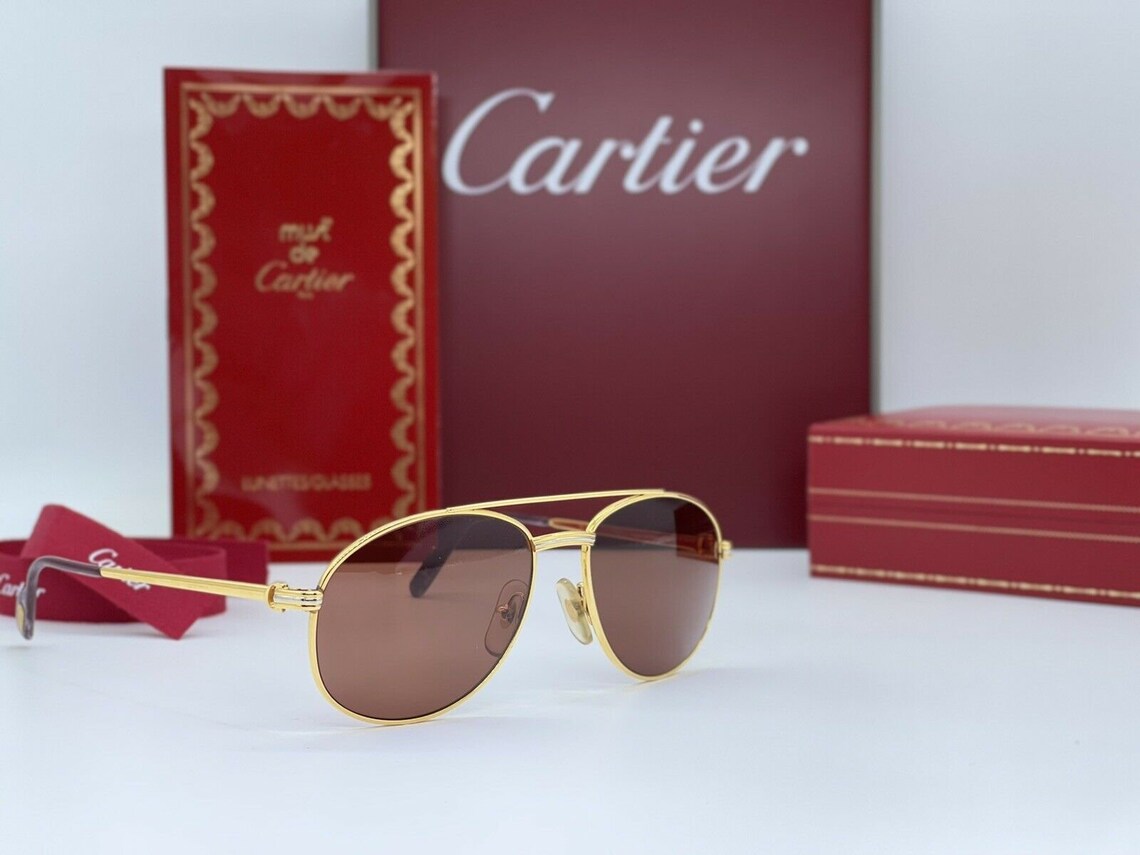 Occhiali VinTage Cartier Driver 54/16 Oro 100 Gafas de sol Etsy