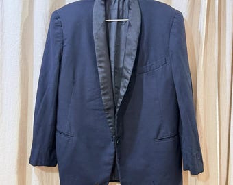1960s Tuxedo Jacket Smoking Coat 20x29 Distressed Worn Study Costume Repair Piece