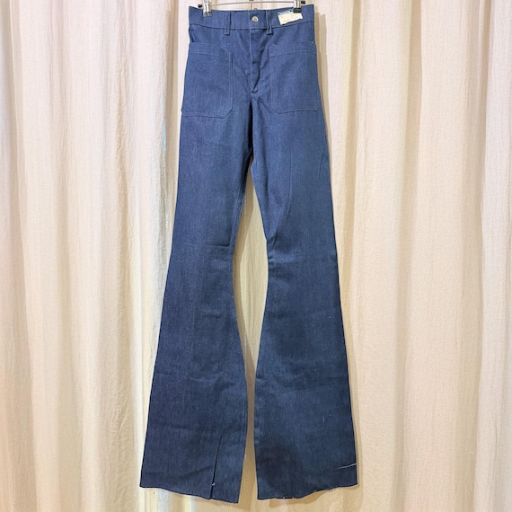 パンツ 70s US Navy Denim Sailor Pants 1970s Deadstock Denim USN Pants Sailor Bell Bottom Jeans 28x44