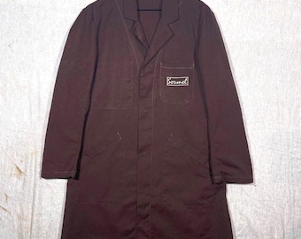 Abrigo de taller mecánico marrón USIFOR vintage de los años 50/60, talla 42 (mediana, EE. UU.).