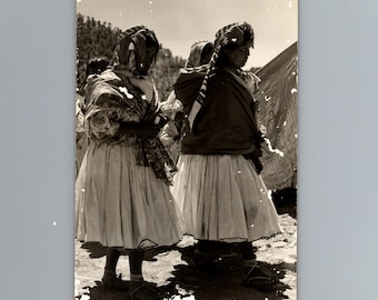 1950s Rarámuri Women Creel Chihuahua Mexico Indigenous Real Photo Postcard Vintage