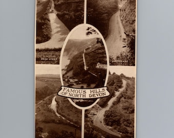 1930s Famous Hills North Devon England Lynton Porlock Real Photo Postcard