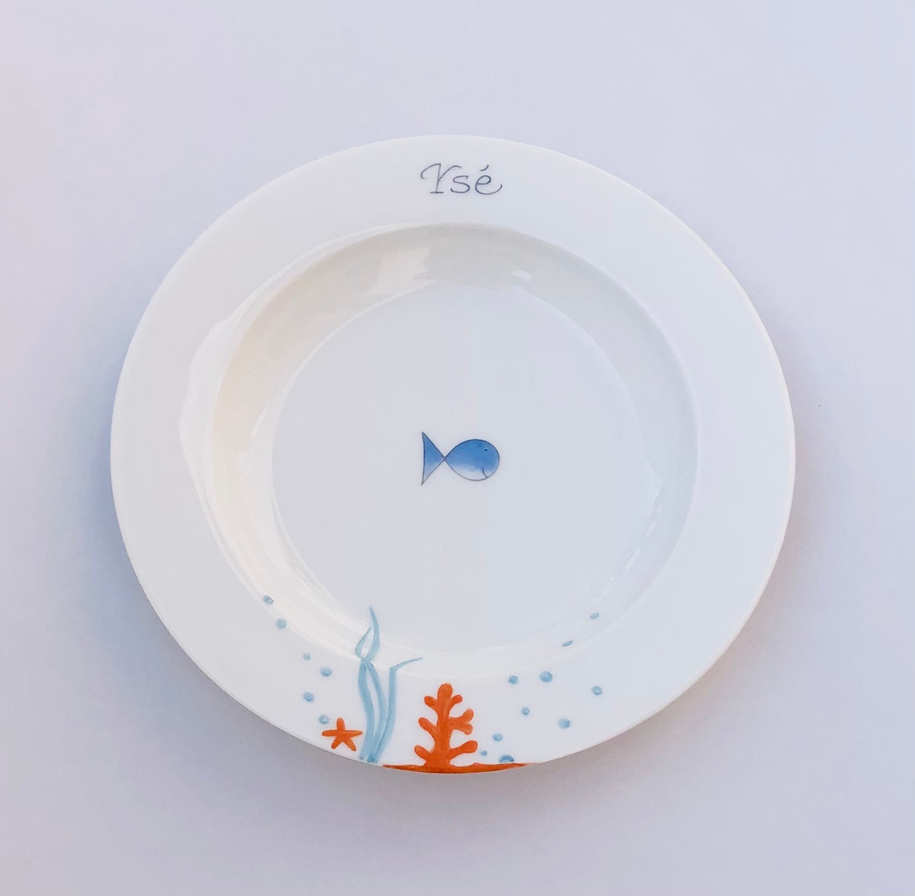 Assiette Creuse Corail en Porcelaine Personnalisé