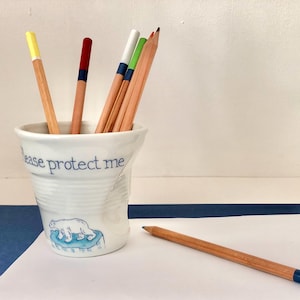 Personalized pencil holder, entirely hand-painted, an eco-friendly gift, Made in France