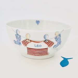 Personalized Porcelain Bowl, gift for a birth, a baptism, a birthday...