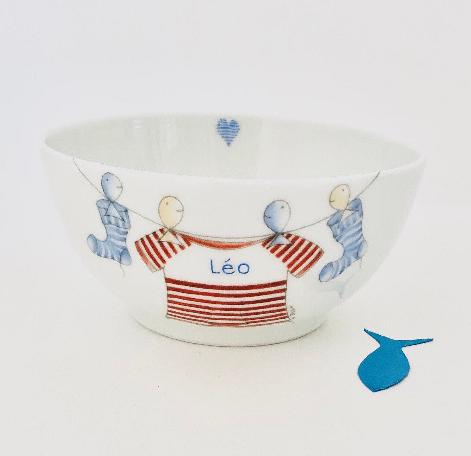 Bol en Porcelaine Personnalisé, Cadeau de Naissance, Baptême, Anniversaire...