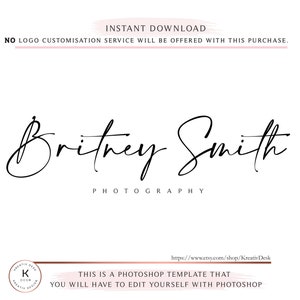 INSTANT DOWNLOAD Signature Calligraphy Watermark Photography Logo ...
