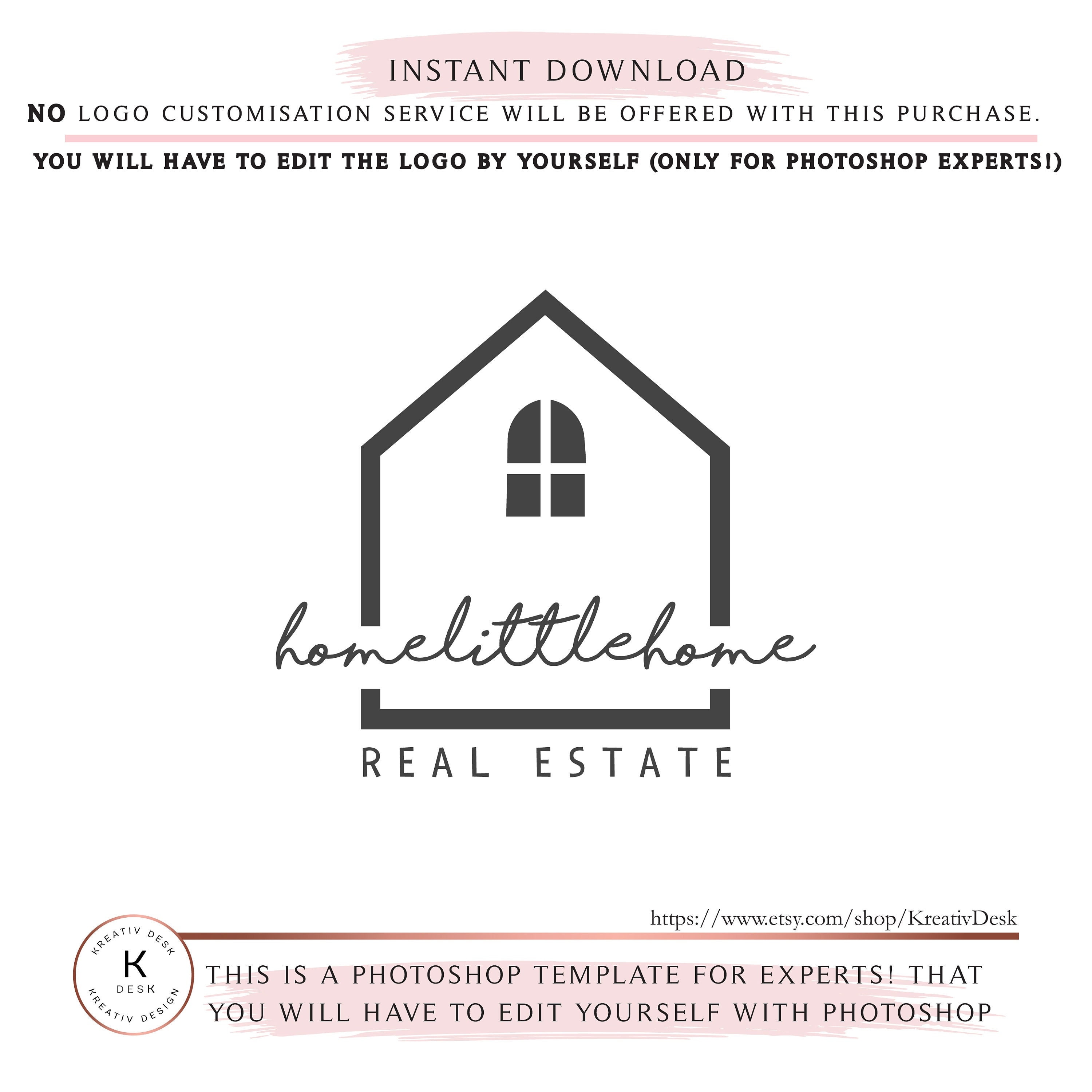 INSTANT DOWNLOAD Home Logo Design. House Real Estate Logo. - Etsy