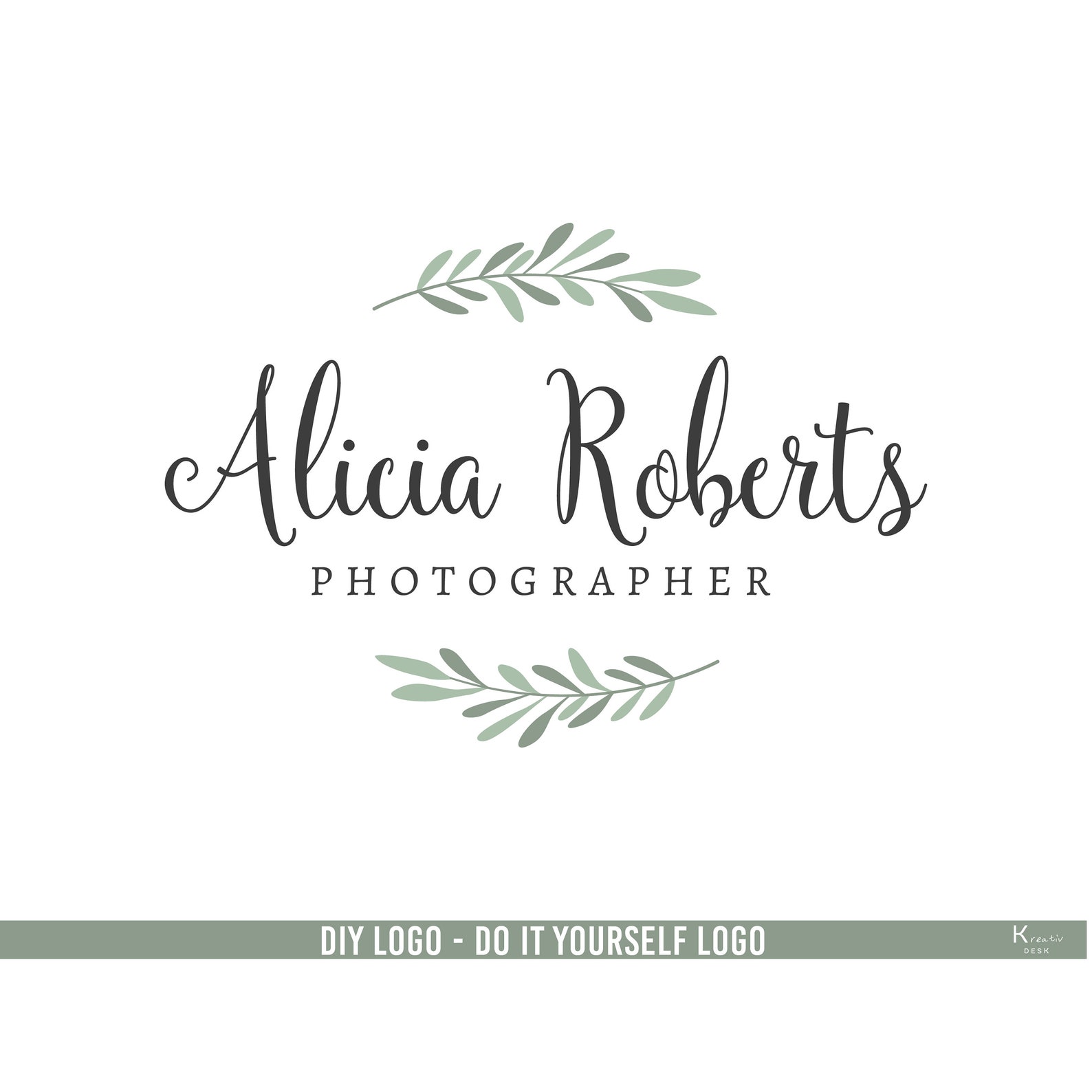 Laurel Logo Wreath Logo Photography Logo Photographer Logo Etsy