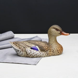 Stunning Lifelike Mallard Bird Sculpture | Vintage Decorative Bird Figurines | Shelf Decor, Console Table Decor & Unique Gifts