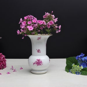 Elegant Hand Painted Herend Porcelain Vase
