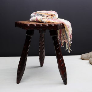 Vintage Holzhocker-Entryway Decor | Hölzerner Blumenständer-Holz Schritt Hocker