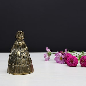 Antique Brass Hand Bell - Vintage Dinner Bell, Desk Ornament, or Paperweight - French Treasure