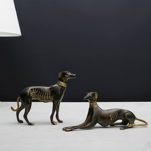 Vintage Brass Dog Figurines- Vintage Decor | Gift For Dog Lovers|  Brass Dog Statues- Collectibles