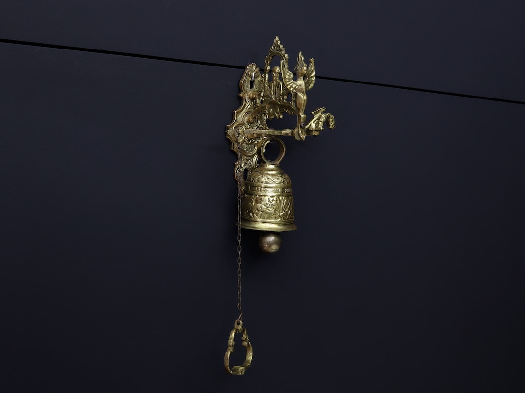 Wall Mounted Bell Modern Farmhouse Decor, Dinner Bell Brass Bell ...