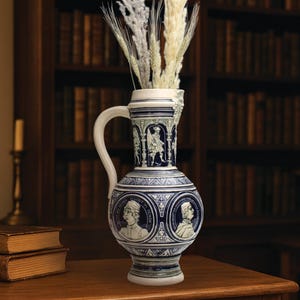 German Beer Stein-Unique Gift Ideas | Unique Vase-Vintage Home Decor | Decorative Vase-Entryway Decor | Floral Vase