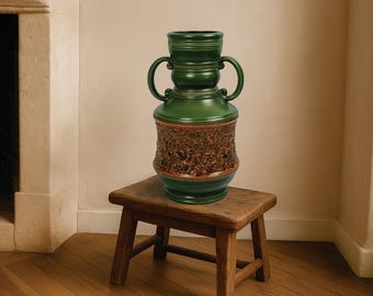 Large Ceramic Floor Vase - Mid Century Modern German Pottery