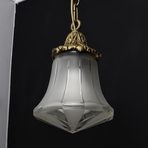 Antikes Glas Pendelleuchte | Eingangsbereich Beleuchtungskörper | Messing Pendelleuchte - Vintage Home Decor